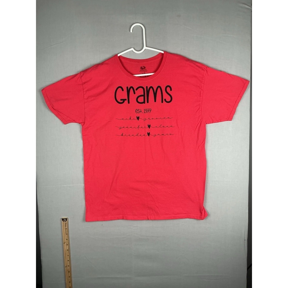Grams Est 1977 Graphic T‎ Shirt Womens Large Red Short Sleeve Cotton